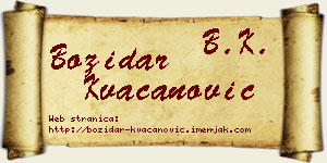 Božidar Kvačanović vizit kartica